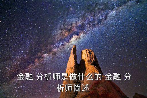  金融 分析師是做什么的 金融 分析師簡(jiǎn)述