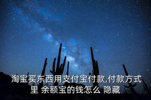  淘寶買東西用支付寶付款,付款方式里 余額寶的錢怎么 隱藏