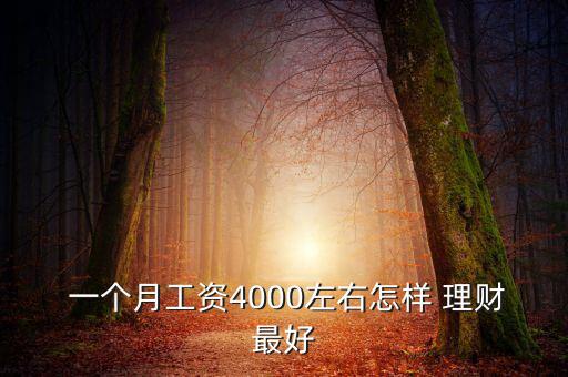  一個(gè)月工資4000左右怎樣 理財(cái)最好