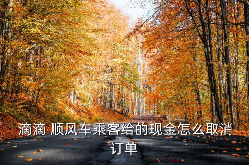  滴滴 順風車乘客給的現(xiàn)金怎么取消訂單