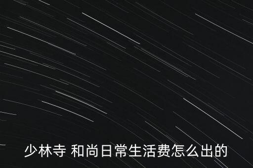 少林寺 和尚日常生活費怎么出的