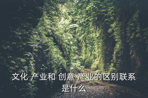 文化 產(chǎn)業(yè)和 創(chuàng)意 產(chǎn)業(yè)的區(qū)別聯(lián)系是什么