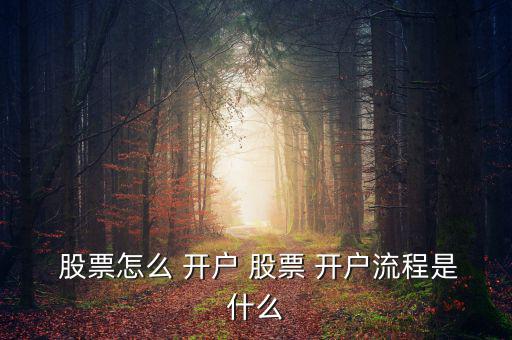  股票怎么 開(kāi)戶(hù) 股票 開(kāi)戶(hù)流程是什么