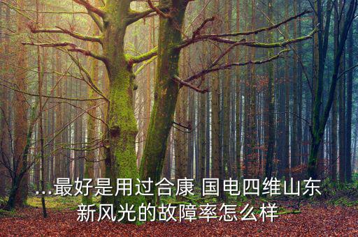 ...最好是用過合康 國電四維山東新風(fēng)光的故障率怎么樣