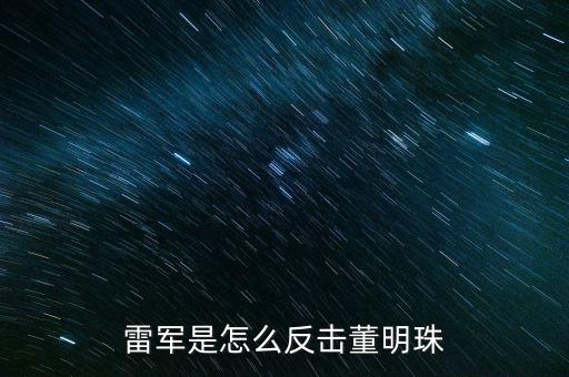 雷軍是怎么反擊董明珠