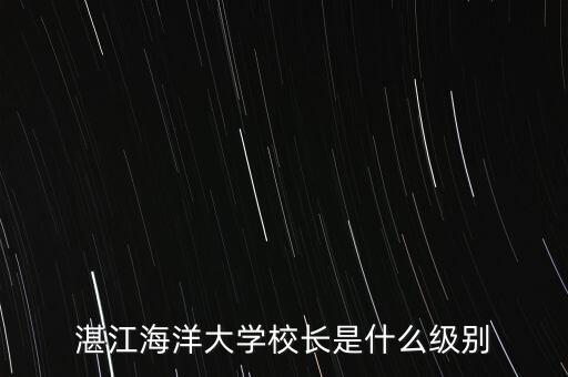 湛江海洋大學(xué)校長是什么級別