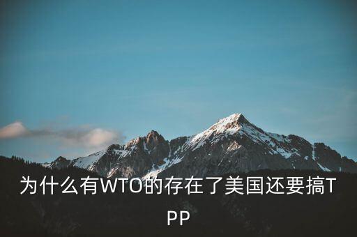 為什么有WTO還會產(chǎn)生tpp，為什么有WTO的存在了美國還要搞TPP