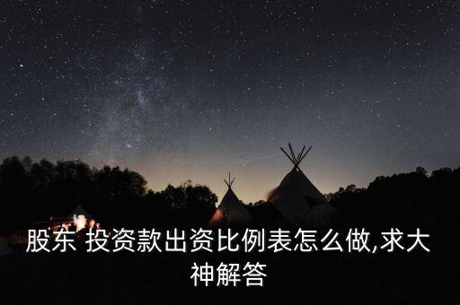 股東 投資款出資比例表怎么做,求大神解答