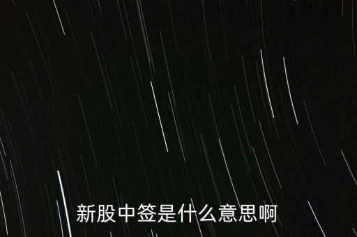 中簽號什么意思，新股的中簽號在哪里查詢呀