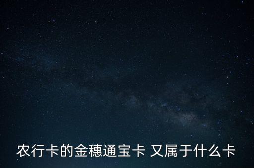 農(nóng)行卡的金穗通寶卡 又屬于什么卡