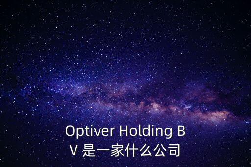 Optiver Holding BV 是一家什么公司