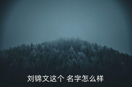 劉錦文這個 名字怎么樣