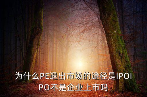 pe為什么要退出，為什么PE退出市場(chǎng)的途徑是IPOIPO不是企業(yè)上市嗎