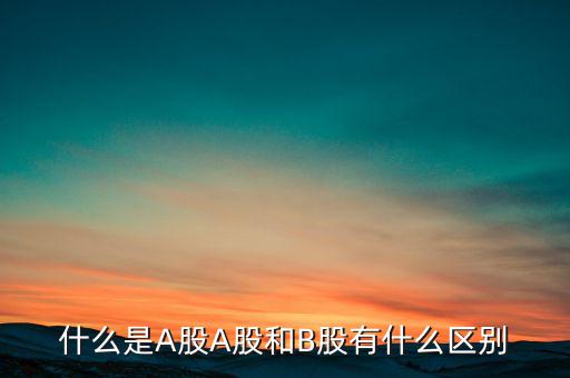 什么是A股A股和B股有什么區(qū)別