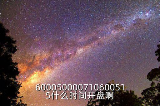 600050000710600515什么時(shí)間開盤啊