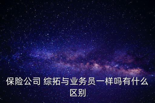 保險公司 綜拓與業(yè)務(wù)員一樣嗎有什么區(qū)別