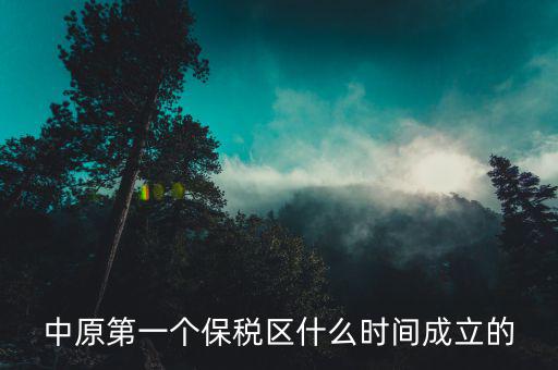 新泰保稅區(qū)什么時間投建，中原第一個保稅區(qū)什么時間成立的