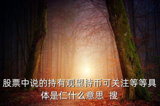 股票中說的持有觀望持幣可關(guān)注等等具體是仁什么意思  搜