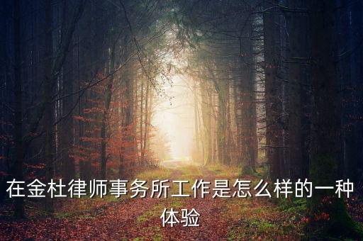 白彥春為什么離開金杜，在金杜律師事務(wù)所工作是怎么樣的一種體驗(yàn)