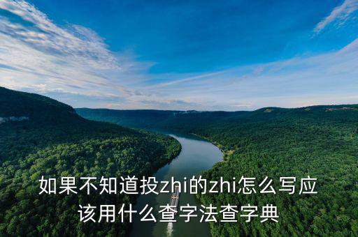 投先查是什么，如果不知道投zhi的zhi怎么寫(xiě)應(yīng)該用什么查字法查字典