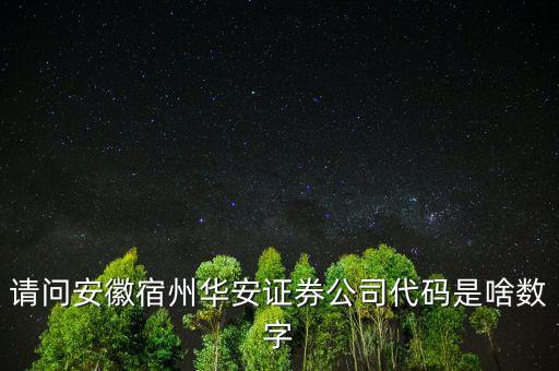 請(qǐng)問安徽宿州華安證券公司代碼是啥數(shù)字