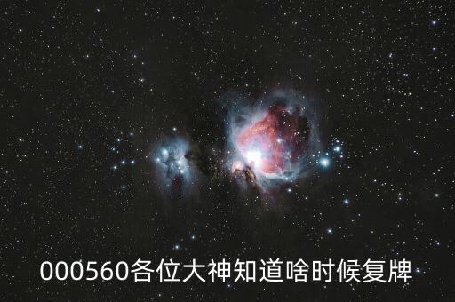 佳訊飛鴻什么時候復(fù)牌，000560各位大神知道啥時候復(fù)牌