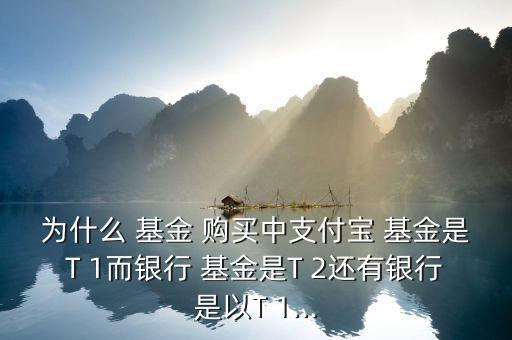 為什么 基金 購(gòu)買中支付寶 基金是T 1而銀行 基金是T 2還有銀行是以T 1...