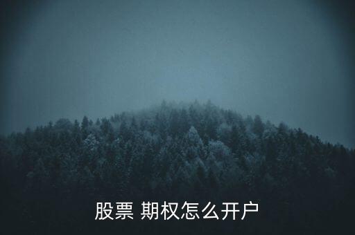 股票 期權(quán)怎么開戶