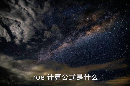  roe 計(jì)算公式是什么