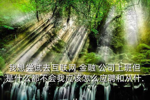 金融公司怎么干,互聯(lián)網(wǎng)金融公司職位有哪幾種類型?