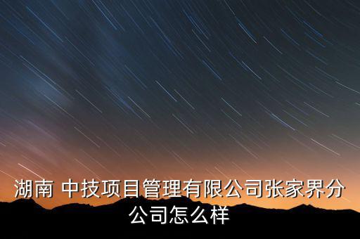 湖南 中技項目管理有限公司張家界分公司怎么樣