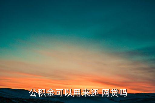  公積金可以用來還 網(wǎng)貸嗎