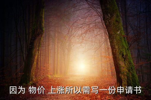 因為 物價 上漲所以需寫一份申請書