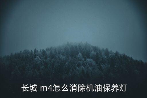  長城 m4怎么消除機油保養(yǎng)燈