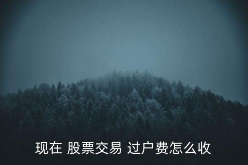 現(xiàn)在 股票交易 過(guò)戶費(fèi)怎么收