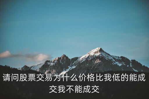 請(qǐng)問(wèn)股票交易為什么價(jià)格比我低的能成交我不能成交