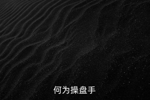 何為操盤(pán)手