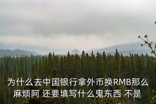 為什么去中國銀行拿外幣換RMB那么麻煩阿 還要填寫什么鬼東西 不是