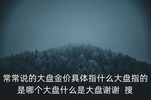 常常說的大盤金價具體指什么大盤指的是哪個大盤什么是大盤謝謝  搜