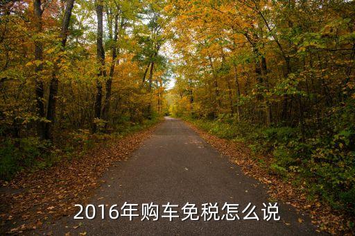 2016年購車免稅怎么說