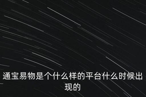 寶易互通是個(gè)什么東西，通寶易物是個(gè)什么樣的平臺(tái)什么時(shí)候出現(xiàn)的