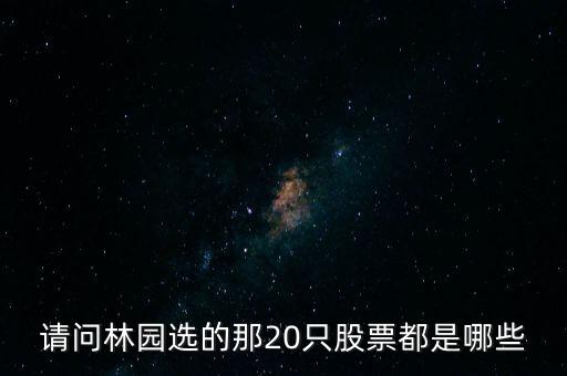 請問林園選的那20只股票都是哪些