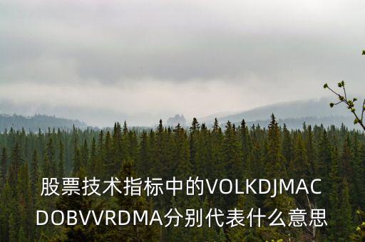 股票技術指標中的VOLKDJMACDOBVVRDMA分別代表什么意思