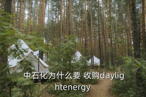  中石化為什么要 收購daylightenergy