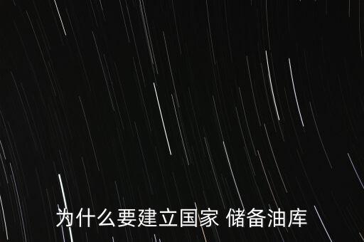 為什么要建立國家 儲備油庫