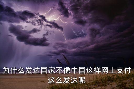 為什么發(fā)達(dá)國家不像中國這樣網(wǎng)上支付這么發(fā)達(dá)呢