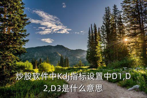 炒股軟件中Kdj指標設(shè)置中D1,D2,D3是什么意思