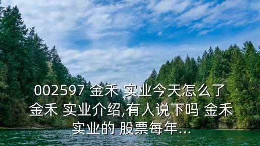 002597 金禾 實(shí)業(yè)今天怎么了 金禾 實(shí)業(yè)介紹,有人說下嗎 金禾 實(shí)業(yè)的 股票每年...