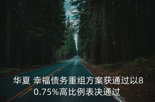  華夏 幸福債務重組方案獲通過以80.75%高比例表決通過