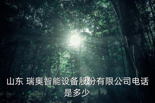 山東 瑞奧智能設備股份有限公司電話是多少